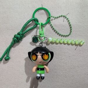 Handmade Upcycled Powerpuff Girls "Buttercup" Keychain Bag Charm